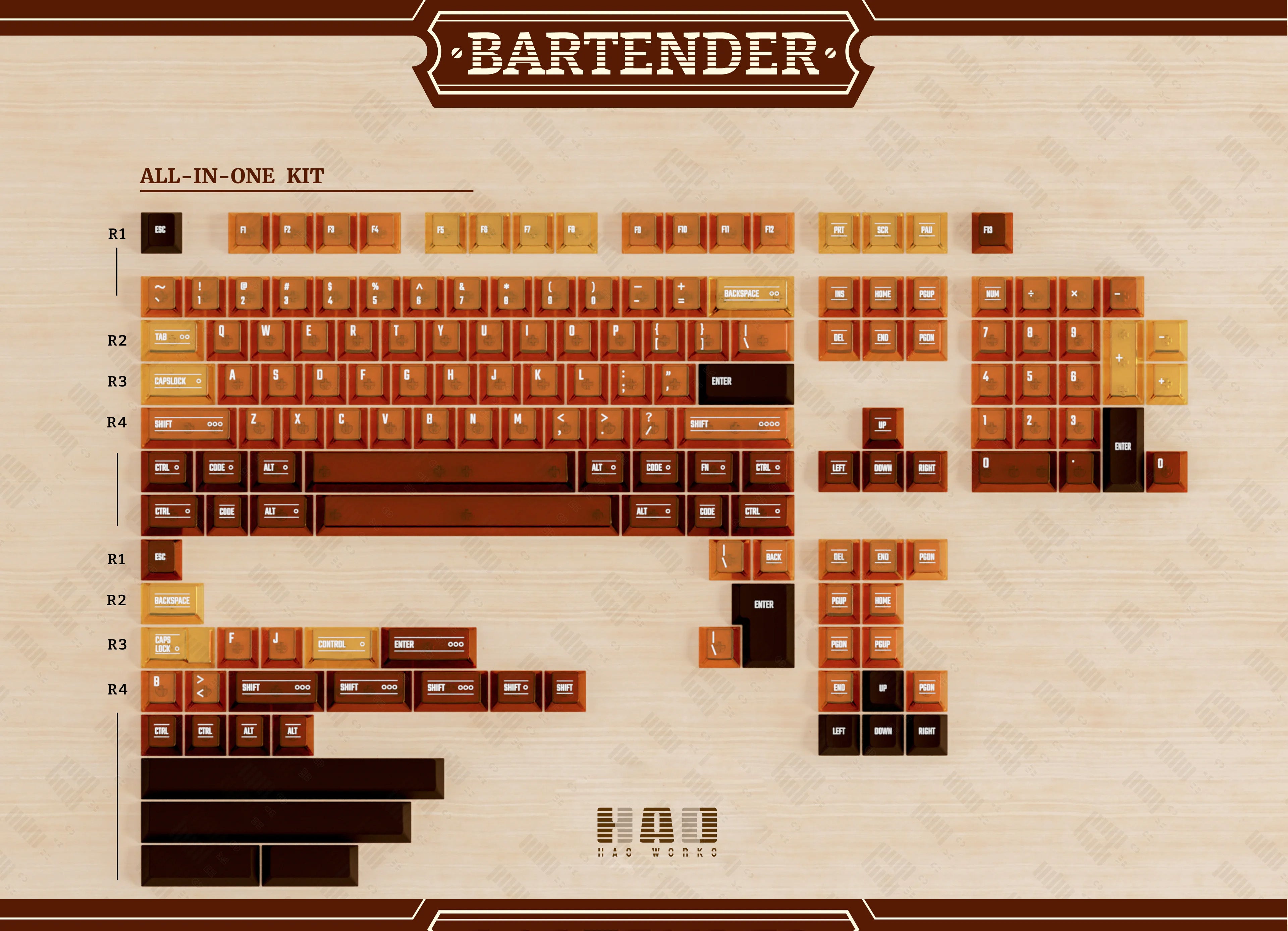 ABS Bartender Cherry Profile Keycaps