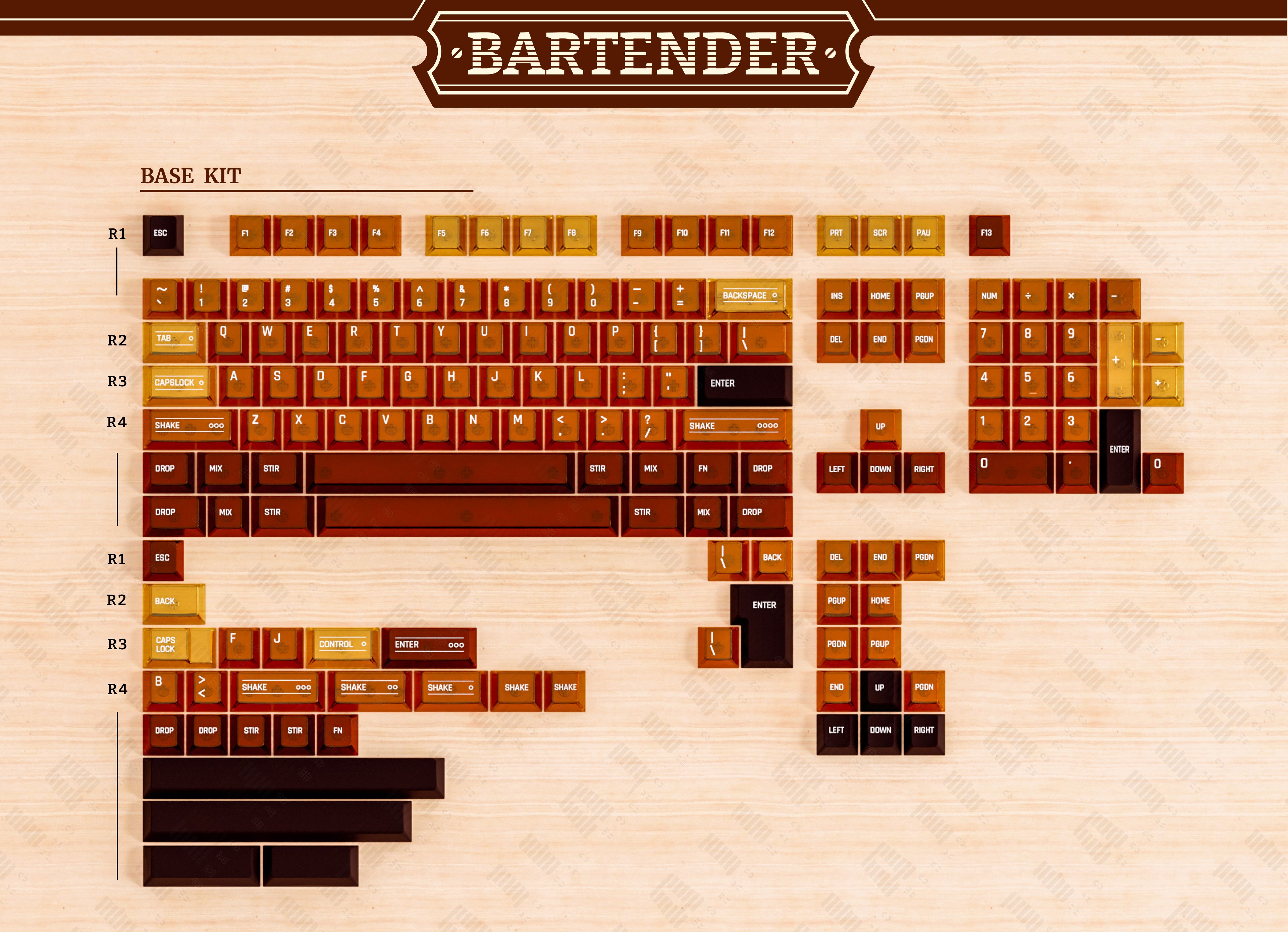 ABS Bartender Cherry Profile Keycaps