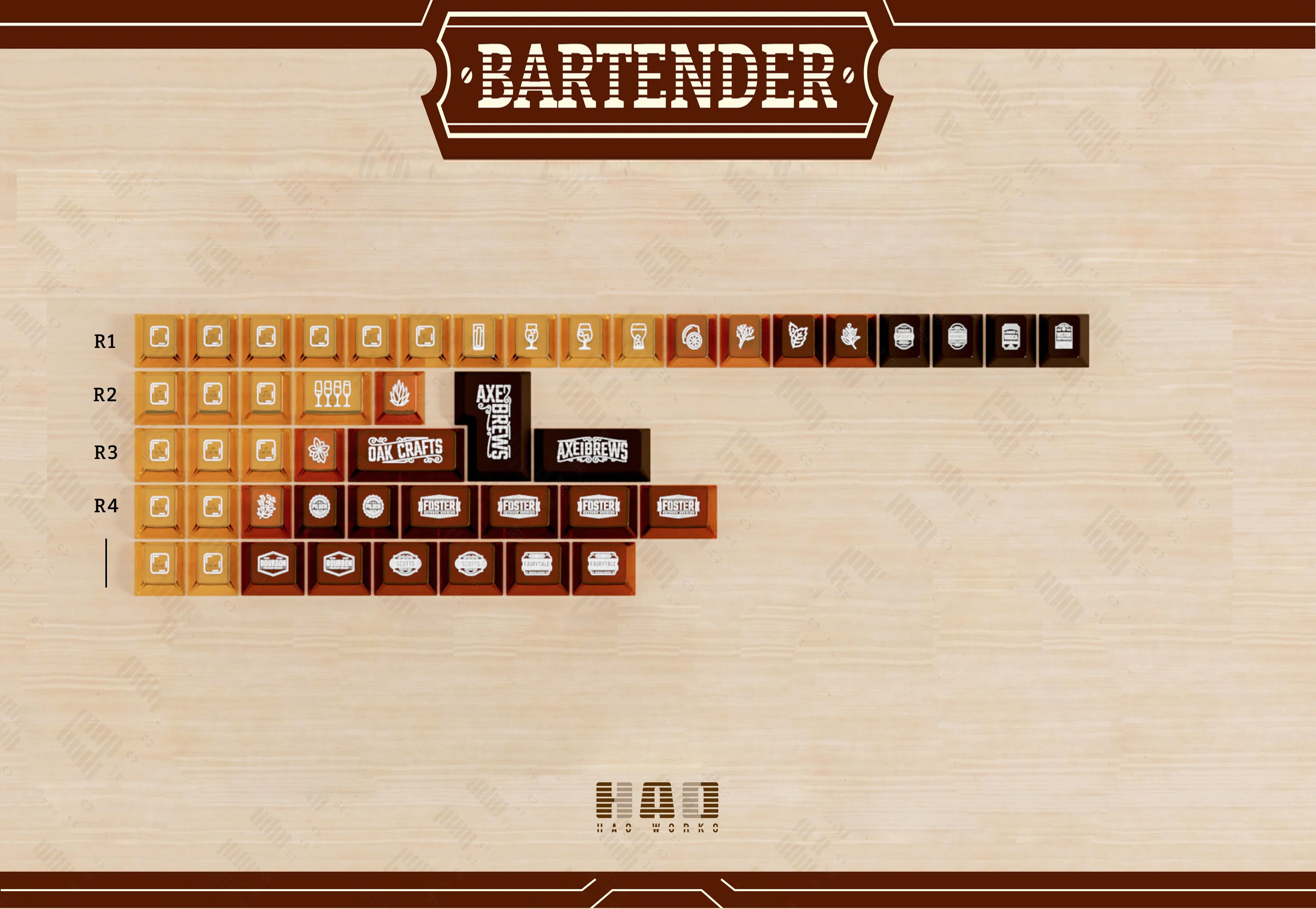 ABS Bartender Cherry Profile Keycaps