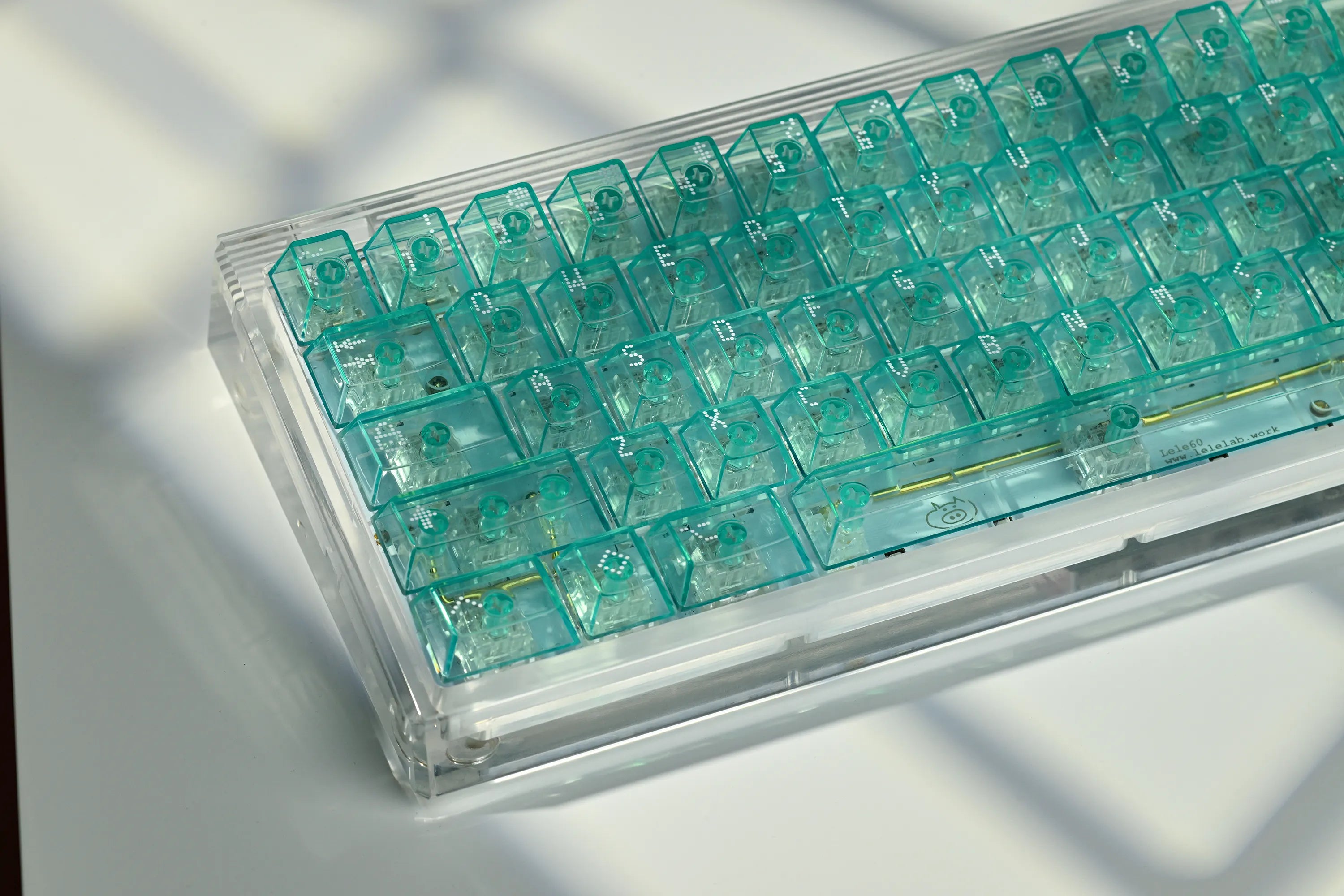Asimov Cherry Profile Transparent Cyan Keycaps