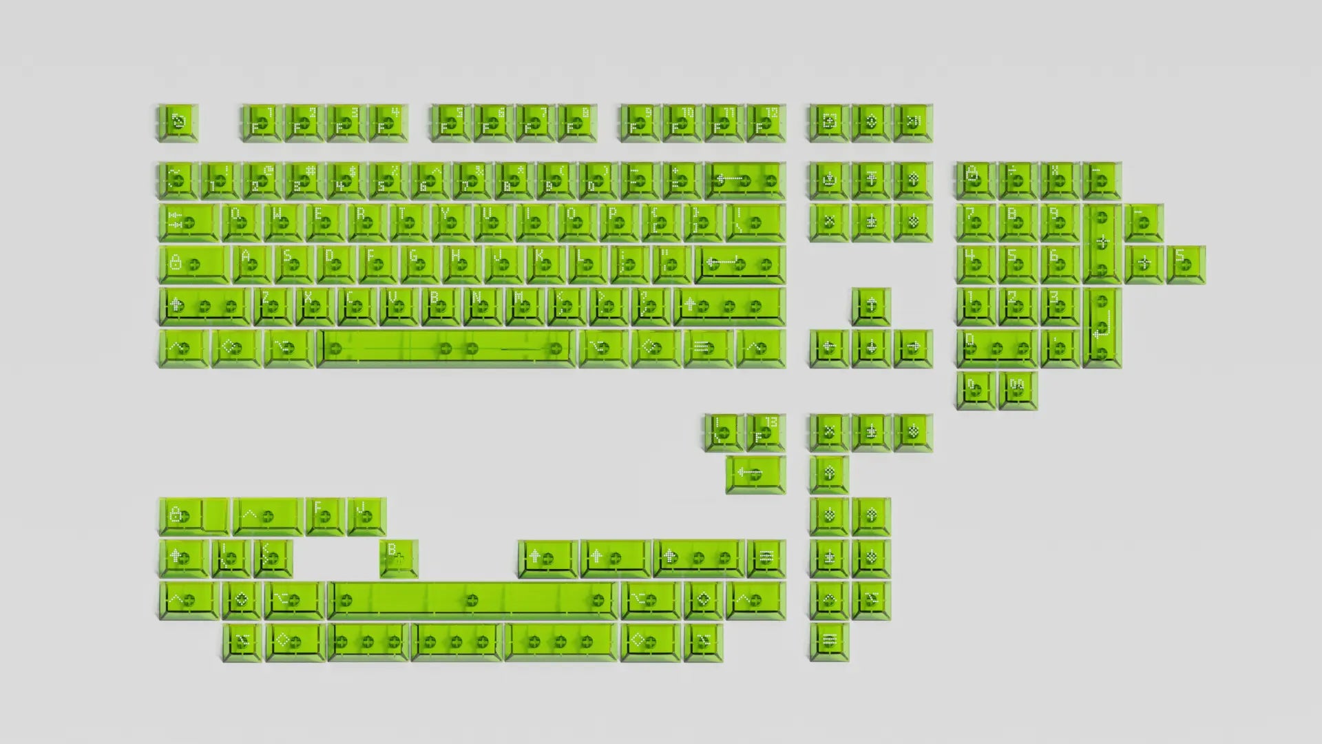 Asimov Cherry Profile Transparent Green Keycaps