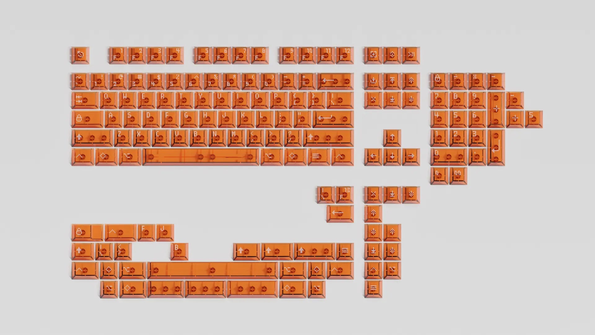 Asimov Cherry Profile Transparent Orange Keycaps