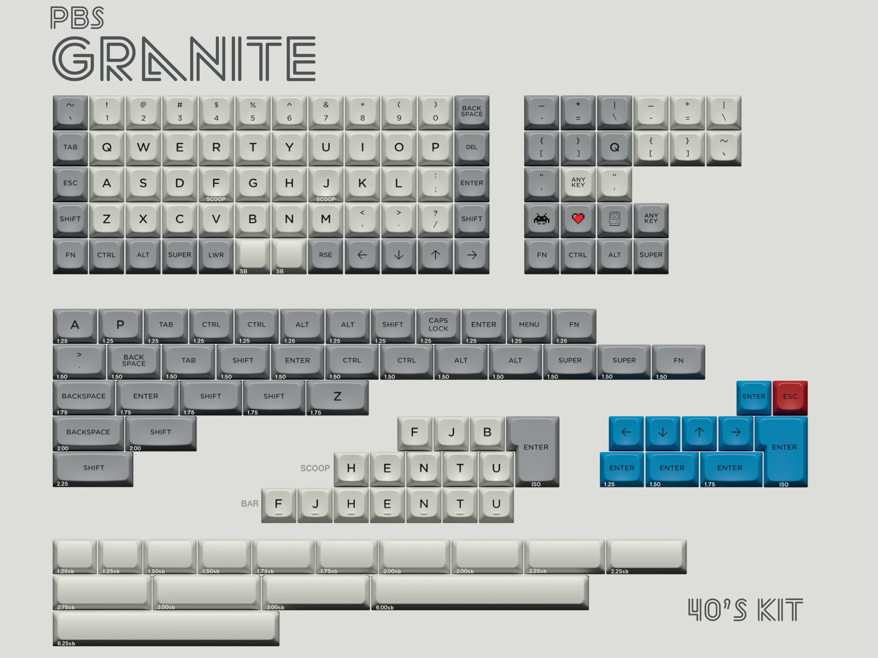 PBS Granite Keycaps