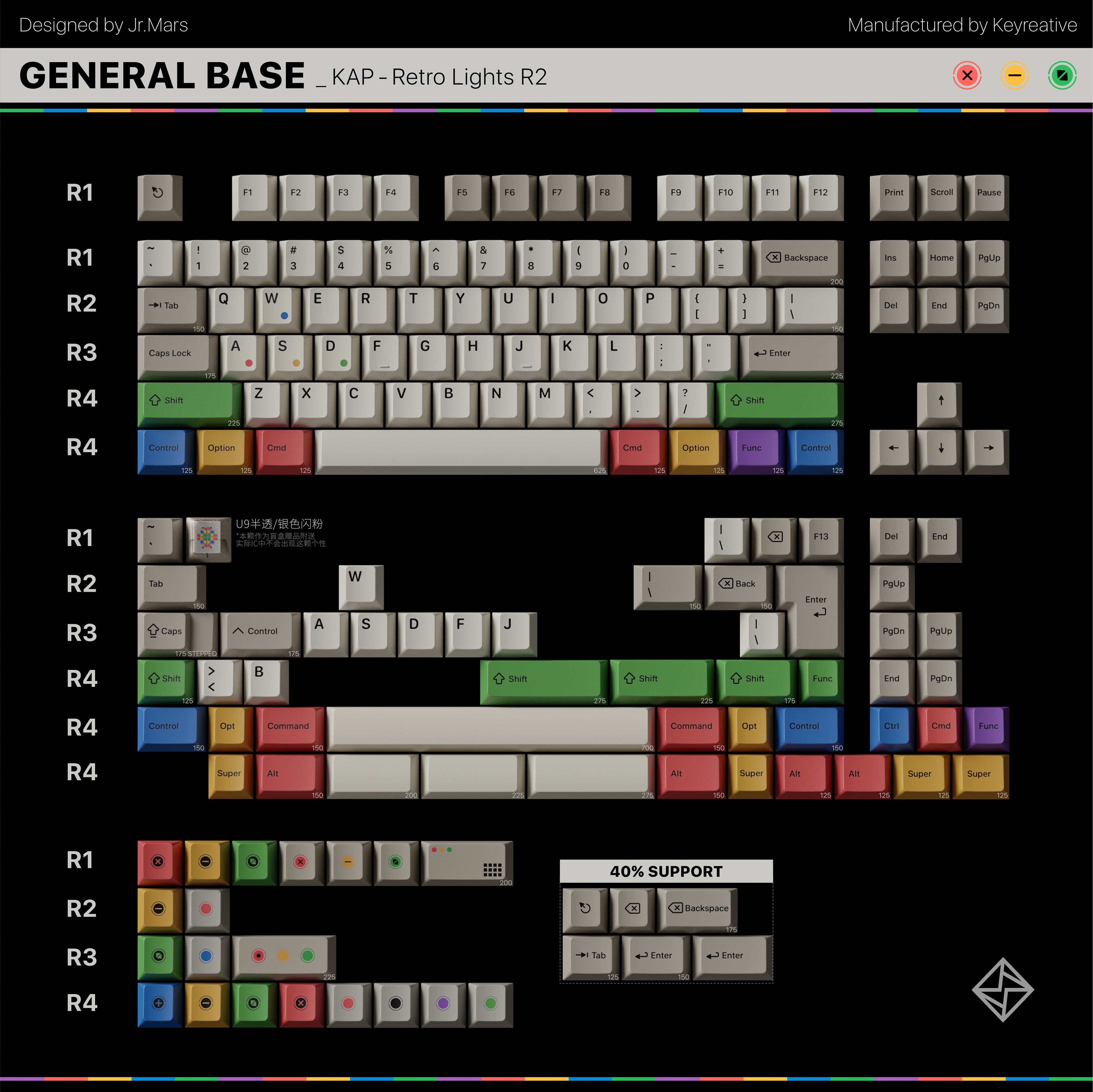 KAP_Retro Lights R2 Keycaps