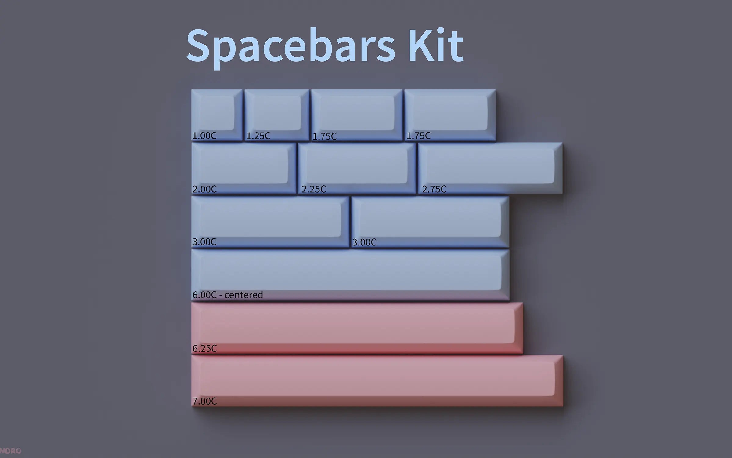 KAT Floofy Boi Thickened Double Shot PBT Keycaps-Spacebars