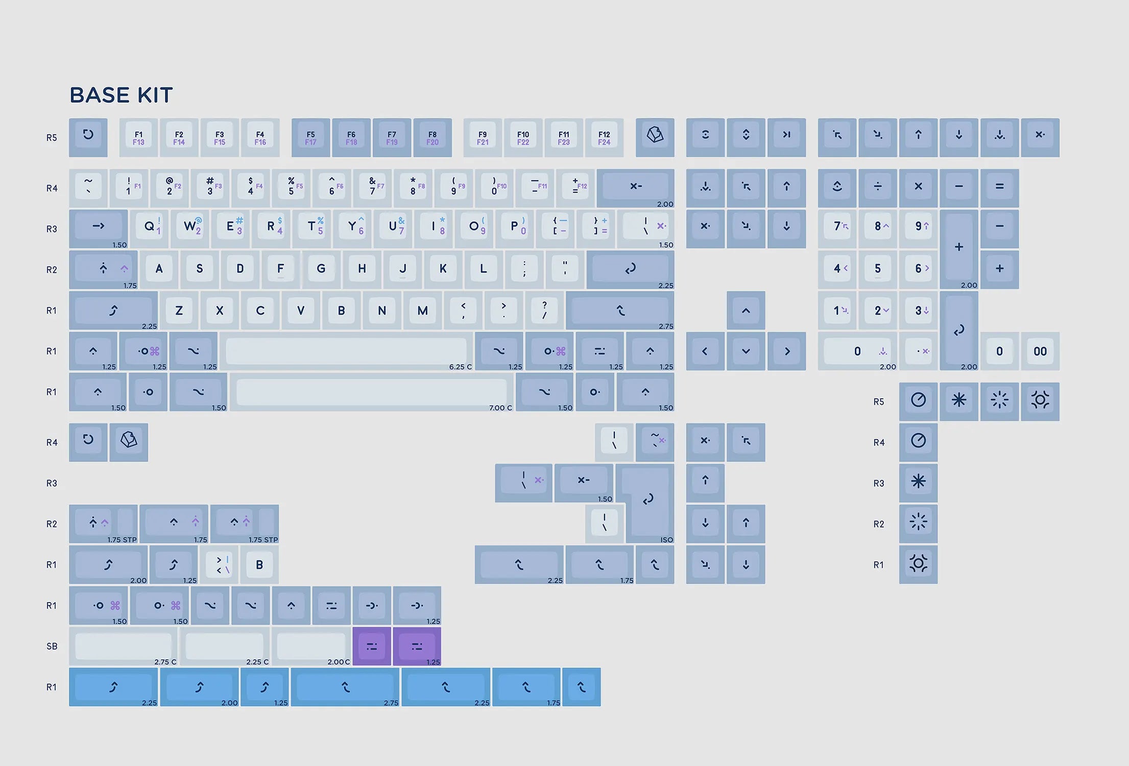 KAT Operator Thickened Double Shot PBT Keycaps-Base