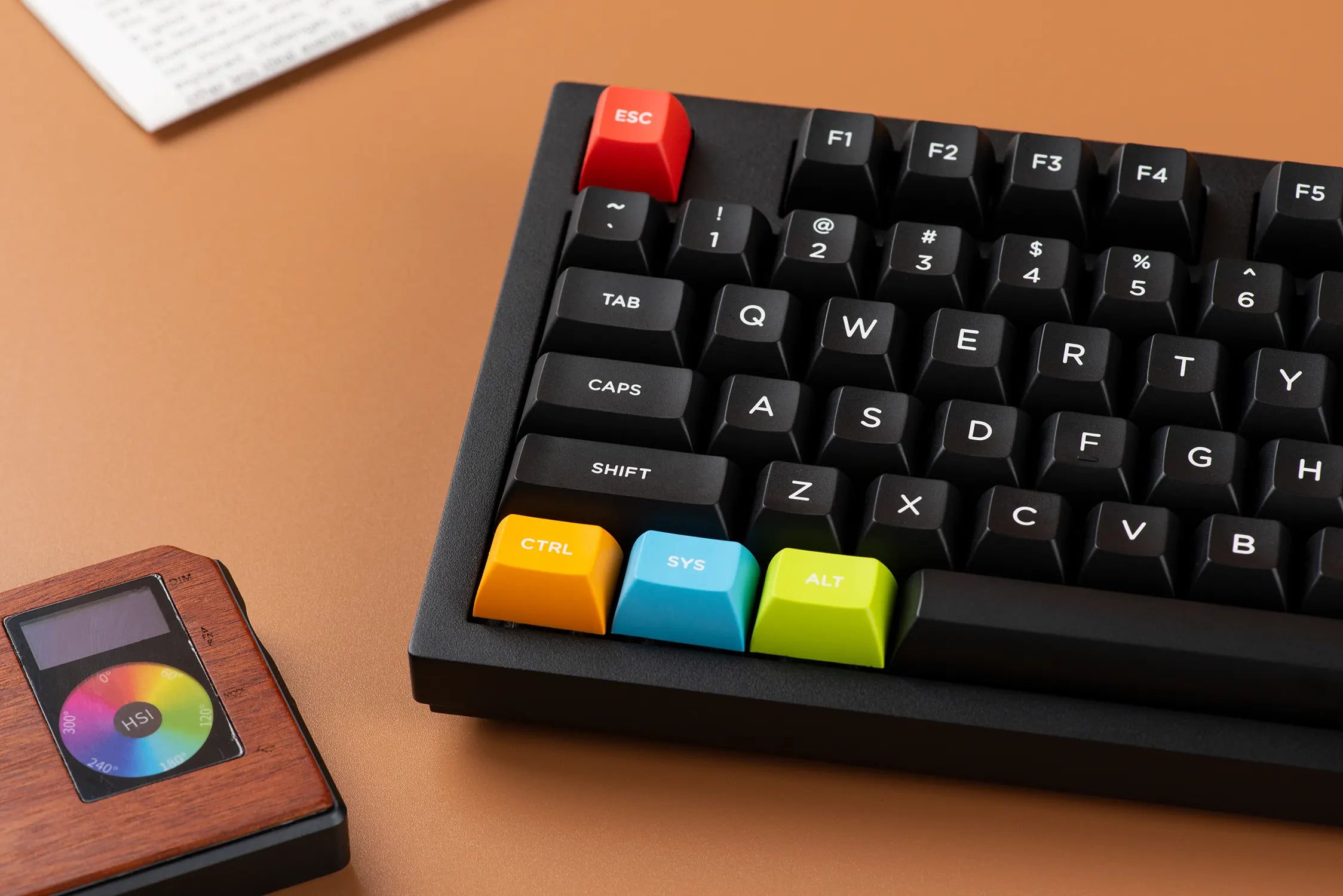 KAT White on Black Candy Thickened Double Shot Keycaps