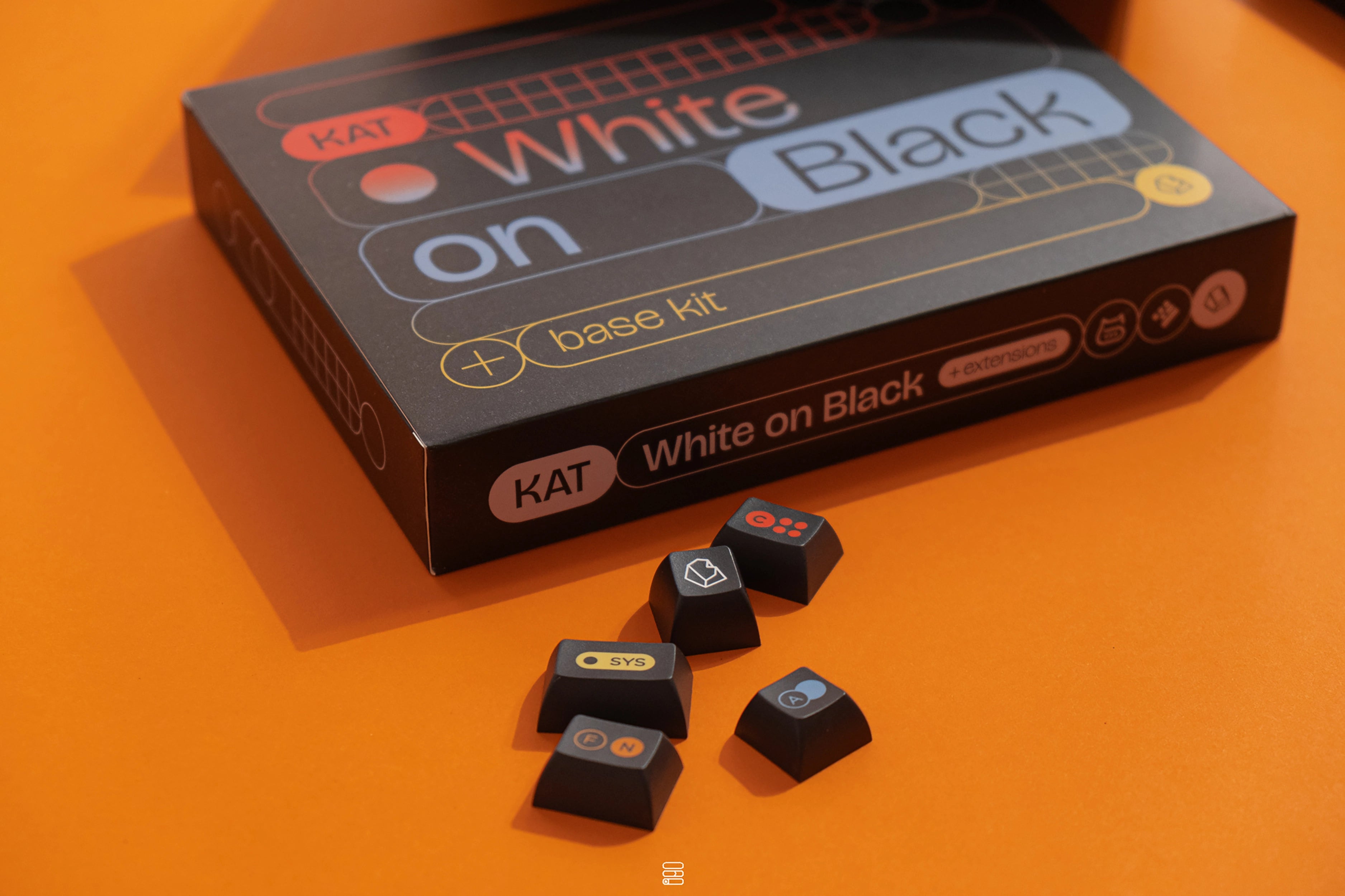KAT White on Black + Extensions Thickened Double Shot PBT Keycaps