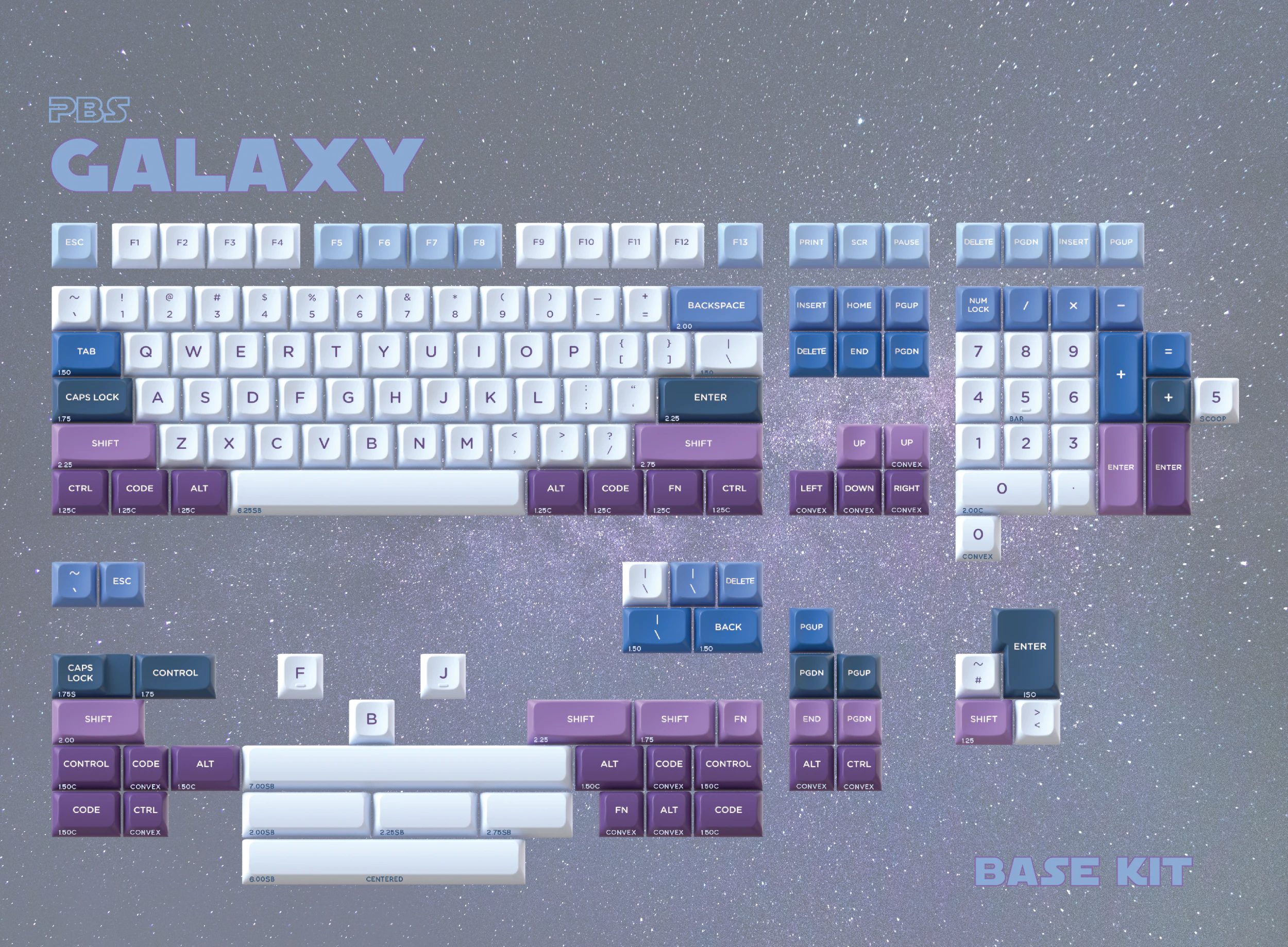 PBS Galaxy Keycaps