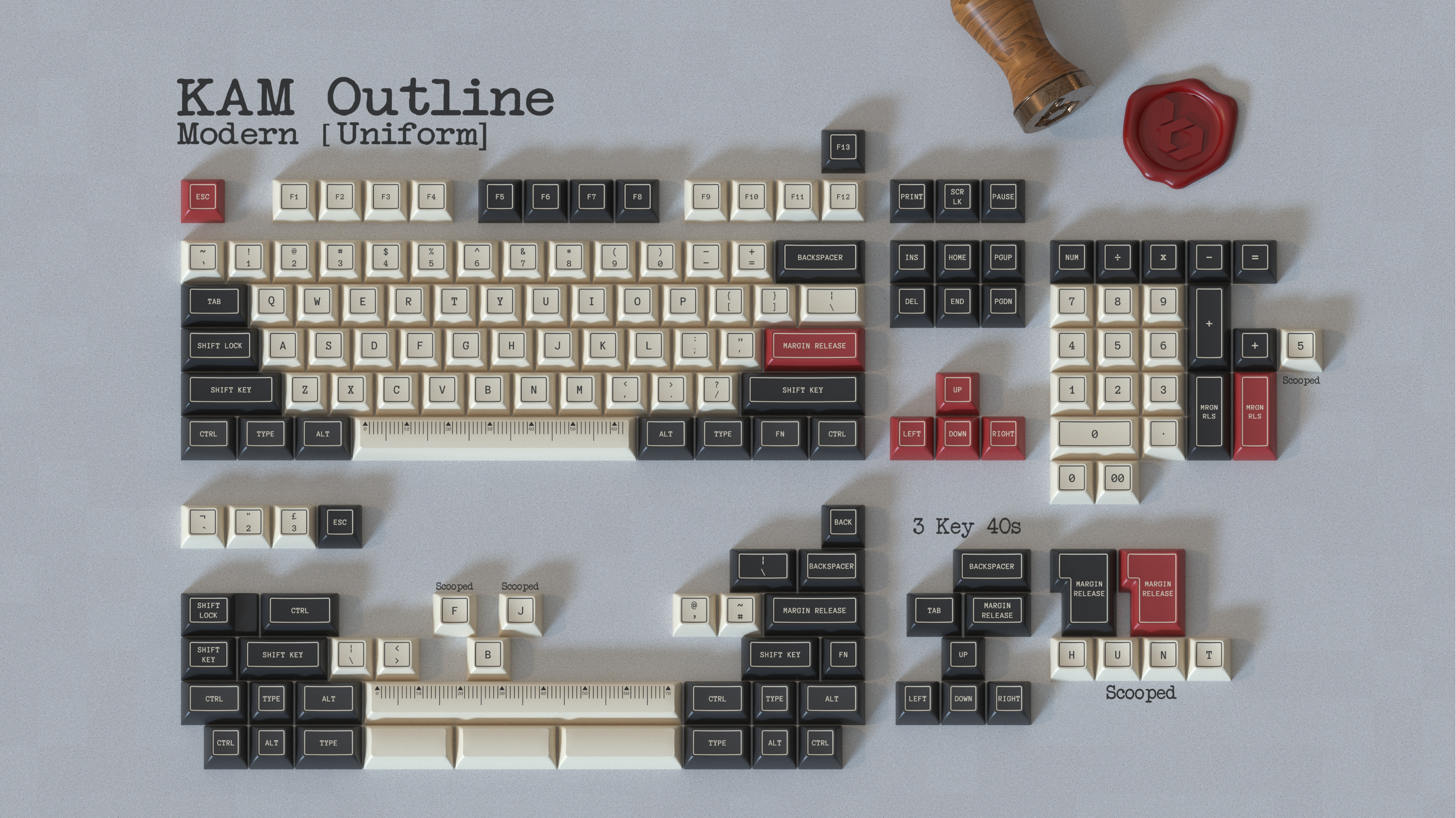 KAM Outline Thickened PBT Keycaps