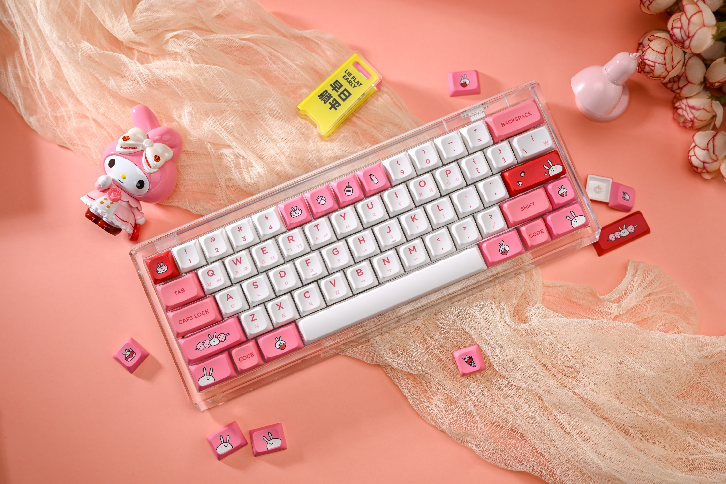 PBS Strawberry Milk Keycaps