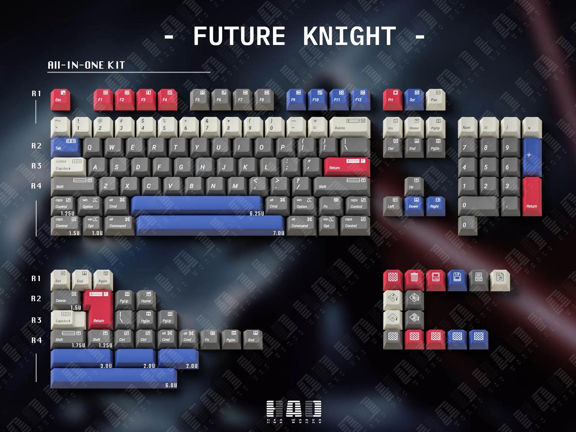Future Knights ABS Cherry Profile Keycaps