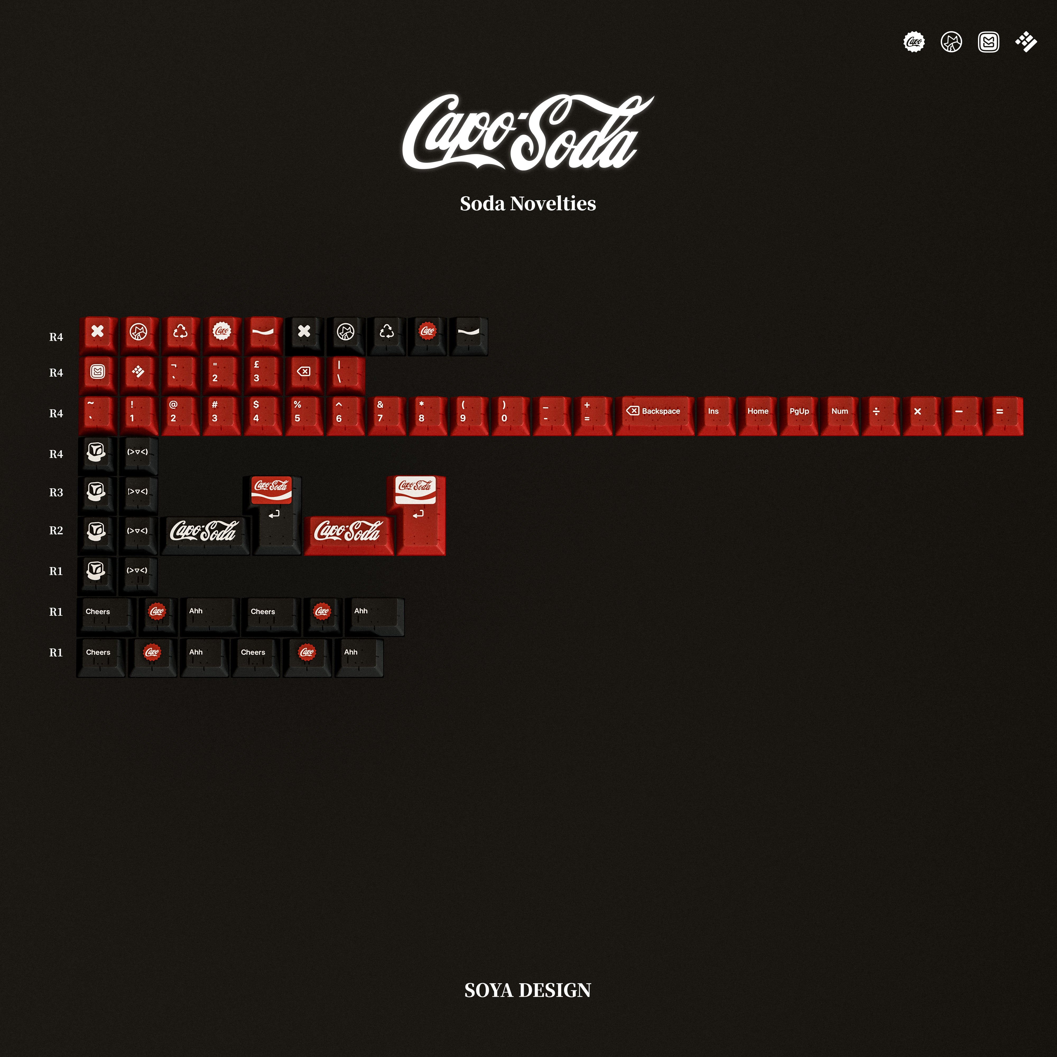 [Group-buy] KAP Capo Soda Doubleshot Cherry Profile Keycaps